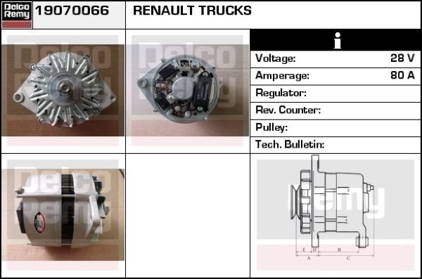 DELCO REMY Generaator 19070066